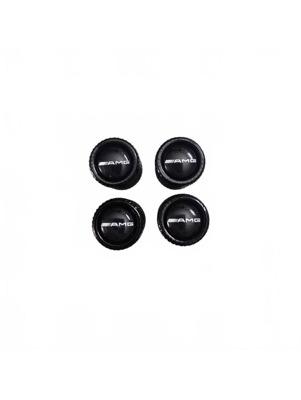 Mercedes AMG Logo Black Tire Valve Stem Caps Set of 4 Wheel Air Dust Covers